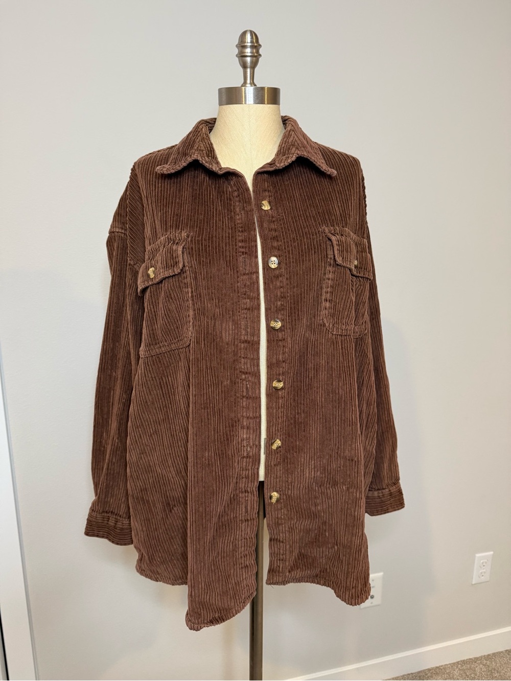 Route 66 Brown Corduroy Utility Shacket Jacket